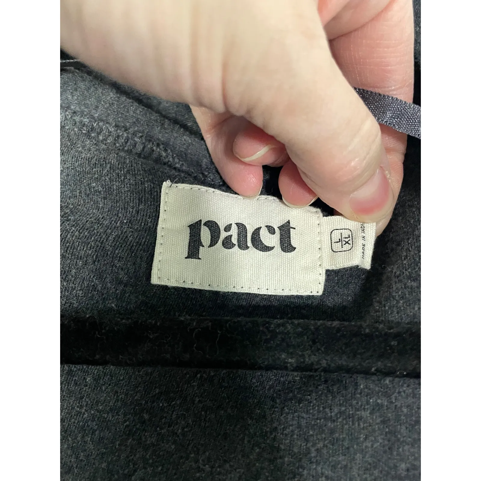 Pact Charcoal Gray Organic Cotton Open Front Long Sleeve Cardigan Sweater L/XL - Image 5