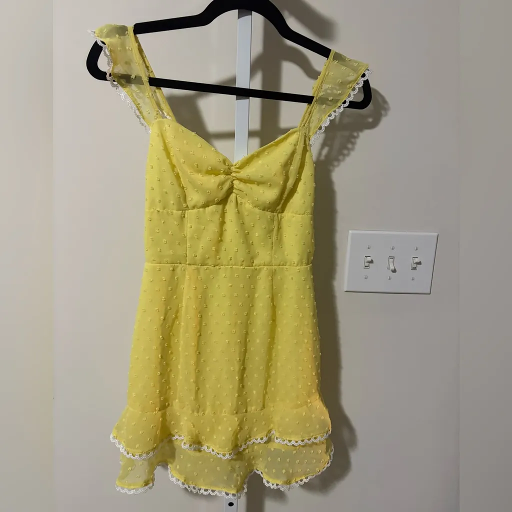 Lucy in the Sky Sunny Yellow Ruffle Mini Dress - Image 2
