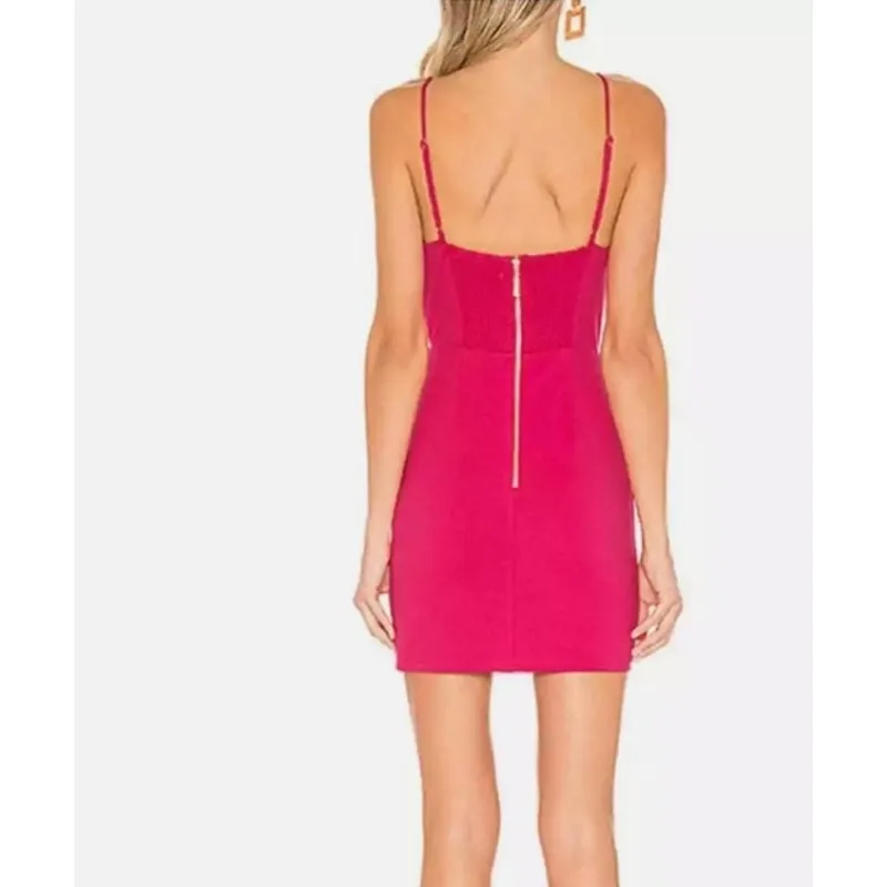 NBD x Naven Mini Dress Medium Stretch Hot Pink Festival Barbie Club Swiftie - Image 2