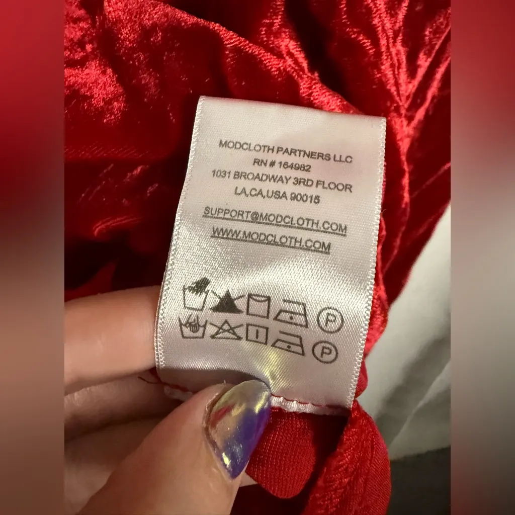 ModCloth Red Velvet Sweetheart Babydoll Dress Size 2X - Image 9