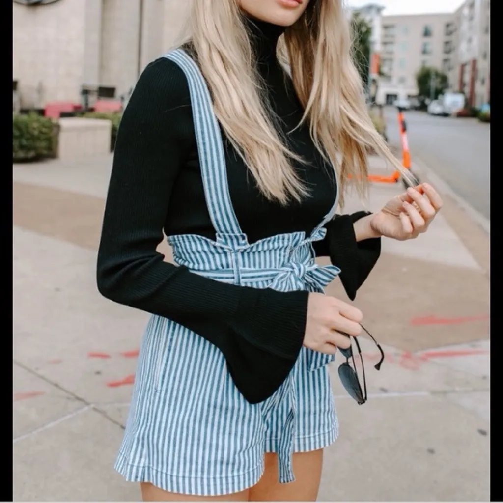Kittenish Blue and White Striped Shorts - Image 4