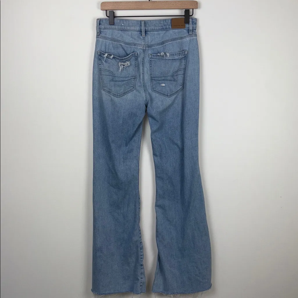 American Eagle Super High Rise Flare Jeans Women’s Size 6 Regular Blue Denim - Image 7