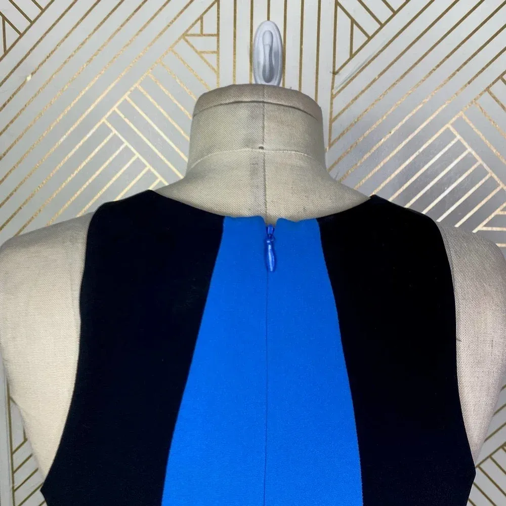Rag and Bone Adeline Colorblock Fit & Flare Dress in Blue & Black Size‎ US 4 - Image 9