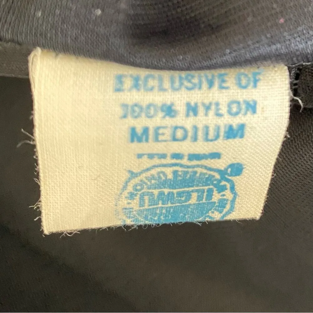 Vintage Black Sheer Peignor Nightgown Robe Ruffle Set size medium 70s Union USA - Image 12