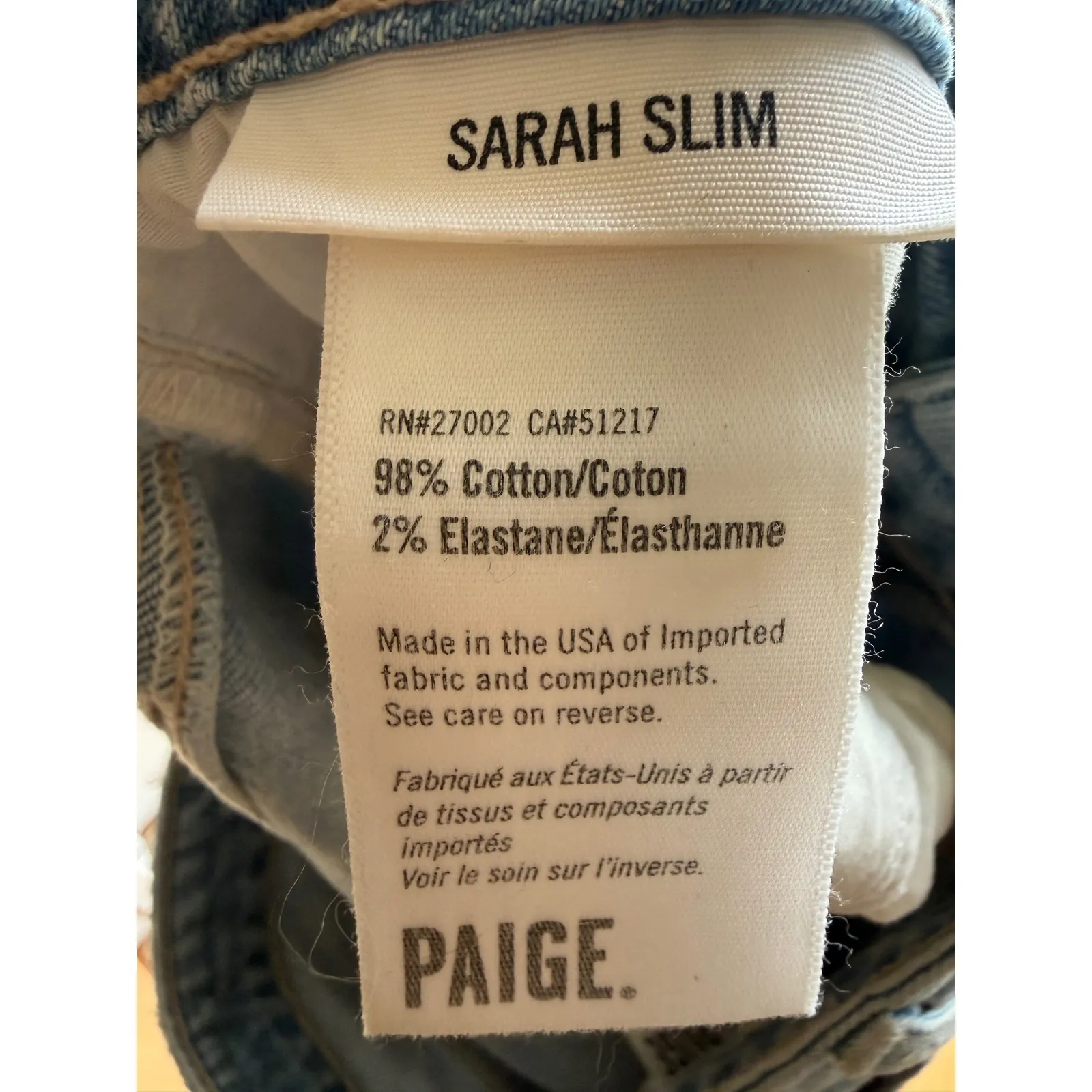 PAIGE Sarah Slim Jeans Womens Size 28 Light Wash Button Fly Cropped Leg - Image 6