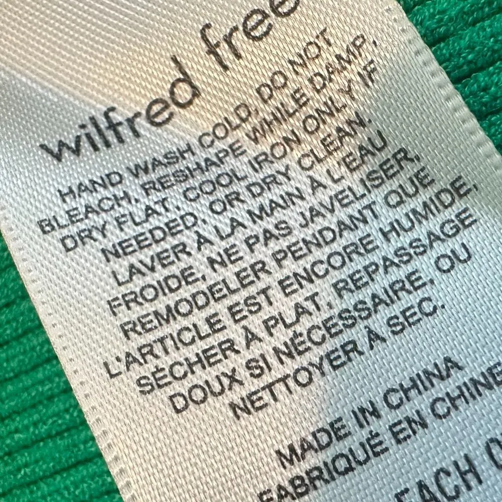 Wilfred Free Aritzia Long Sleeve Cutout Dress Green Stretch Size Small Womens - Image 13