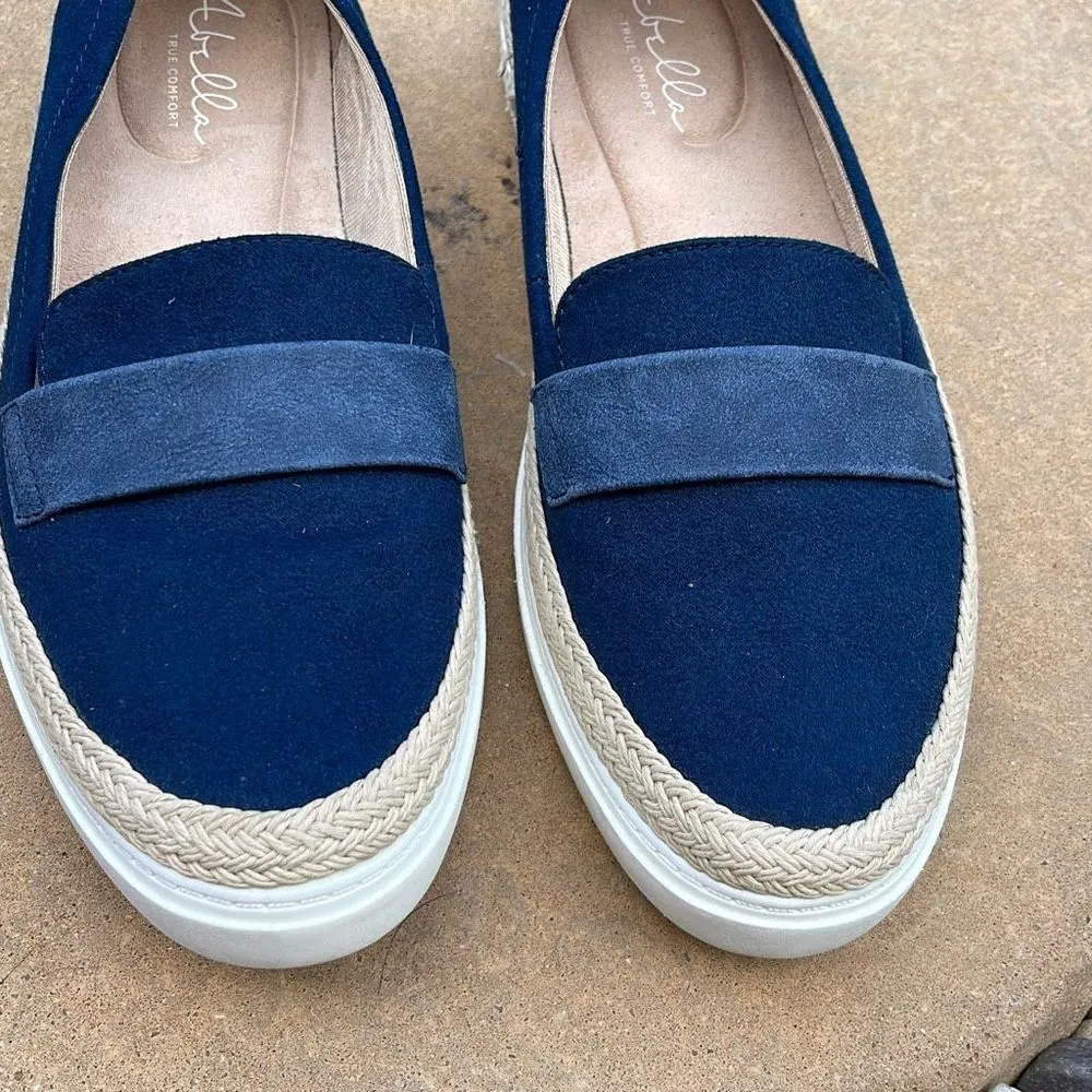 Abella Womens Espadrille Loafer Shoes Nautical LEXI Slip On Comfort Blue 8.5 - Image 4
