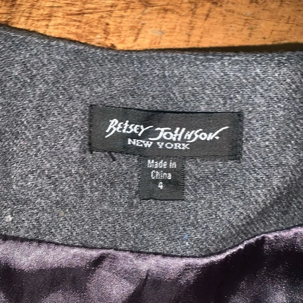 Betsey Johnson wool appliqué flowers fit and flare 4 circle skirt - Image 2