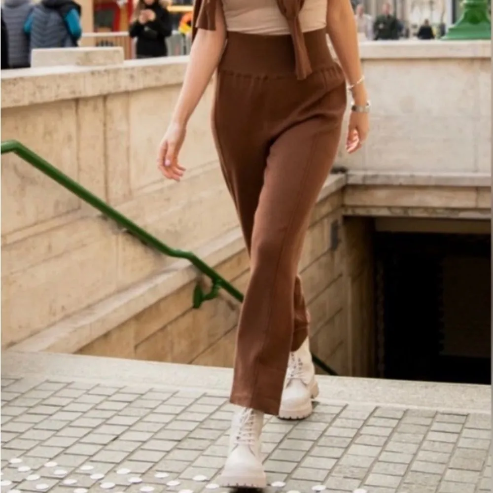 NWT Silk & Salt Luxe Lounge Pants Sweater Knit Pant Chestnut Brown Size XL NEW - Image 5