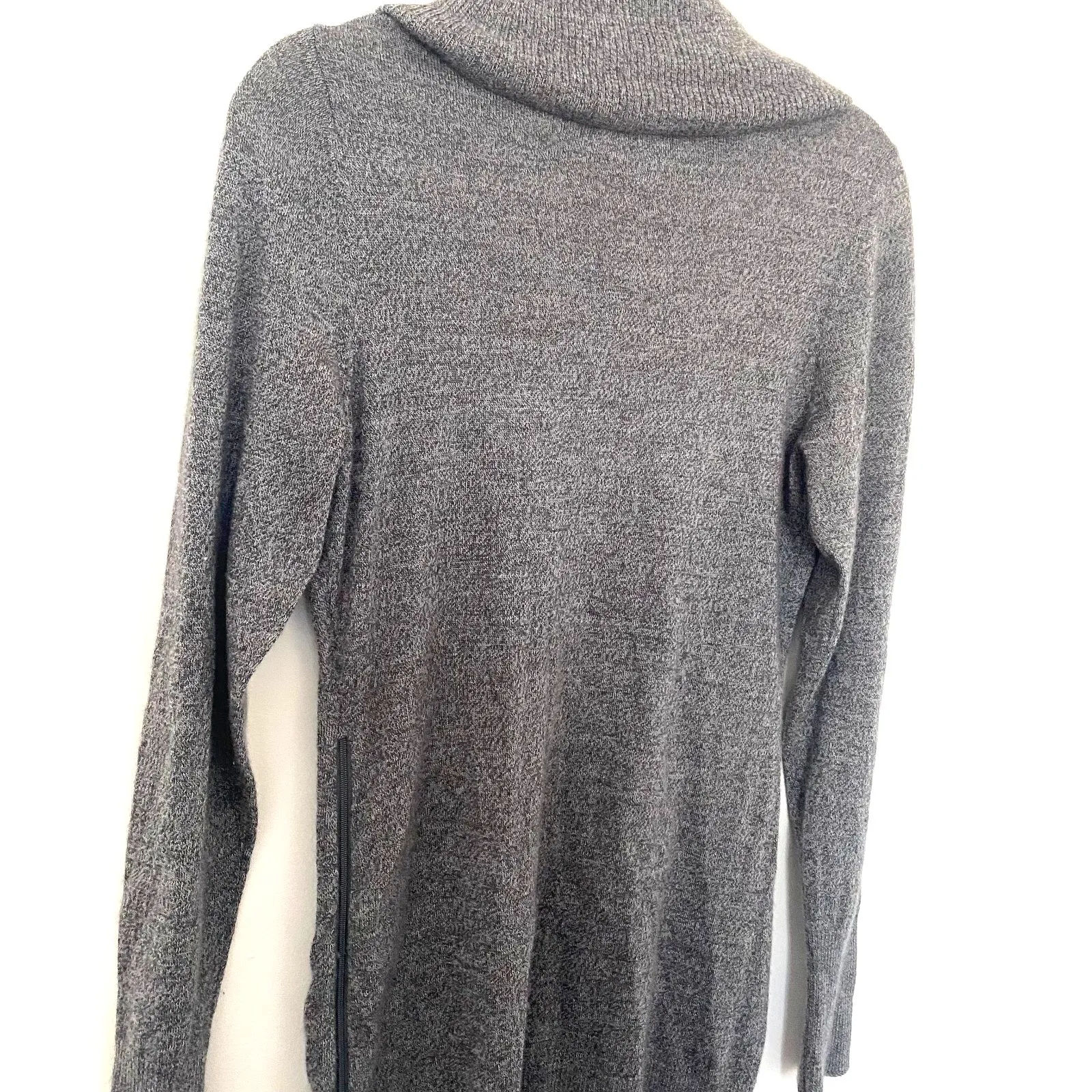 Woolrich Merino Wool Cowl Neck Grey Knit Pullover Lightweight Sweater Sz S - Image 3