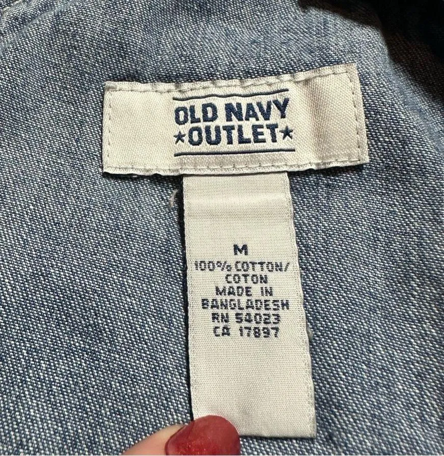 Old Navy Vintage  Kid Core Denim Jean Shorts Overalls  Medium - Image 9