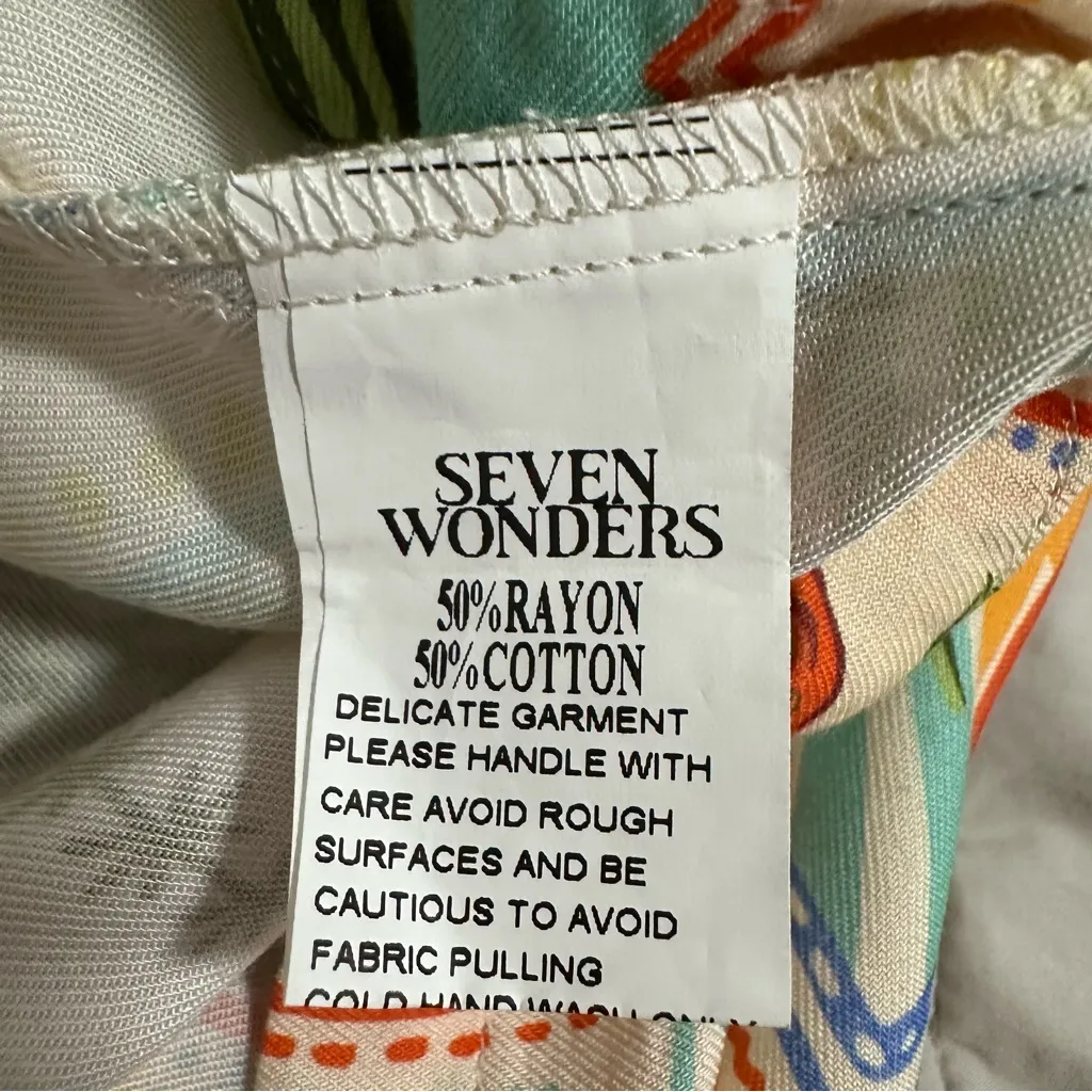 SEVEN WONDERS Agata Shirt in Agata Print Women’s Size XS Fruit Print Orange - Image 10