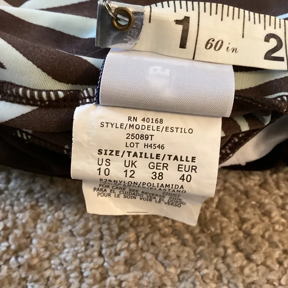 Tankini swim top. Turquoise and deep brown. Caribbean Joe. Size 10 - Image 3