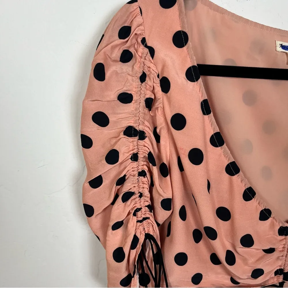 For Love & Lemons X REVOLVE Ruched Top in Beige Dot - Image 5