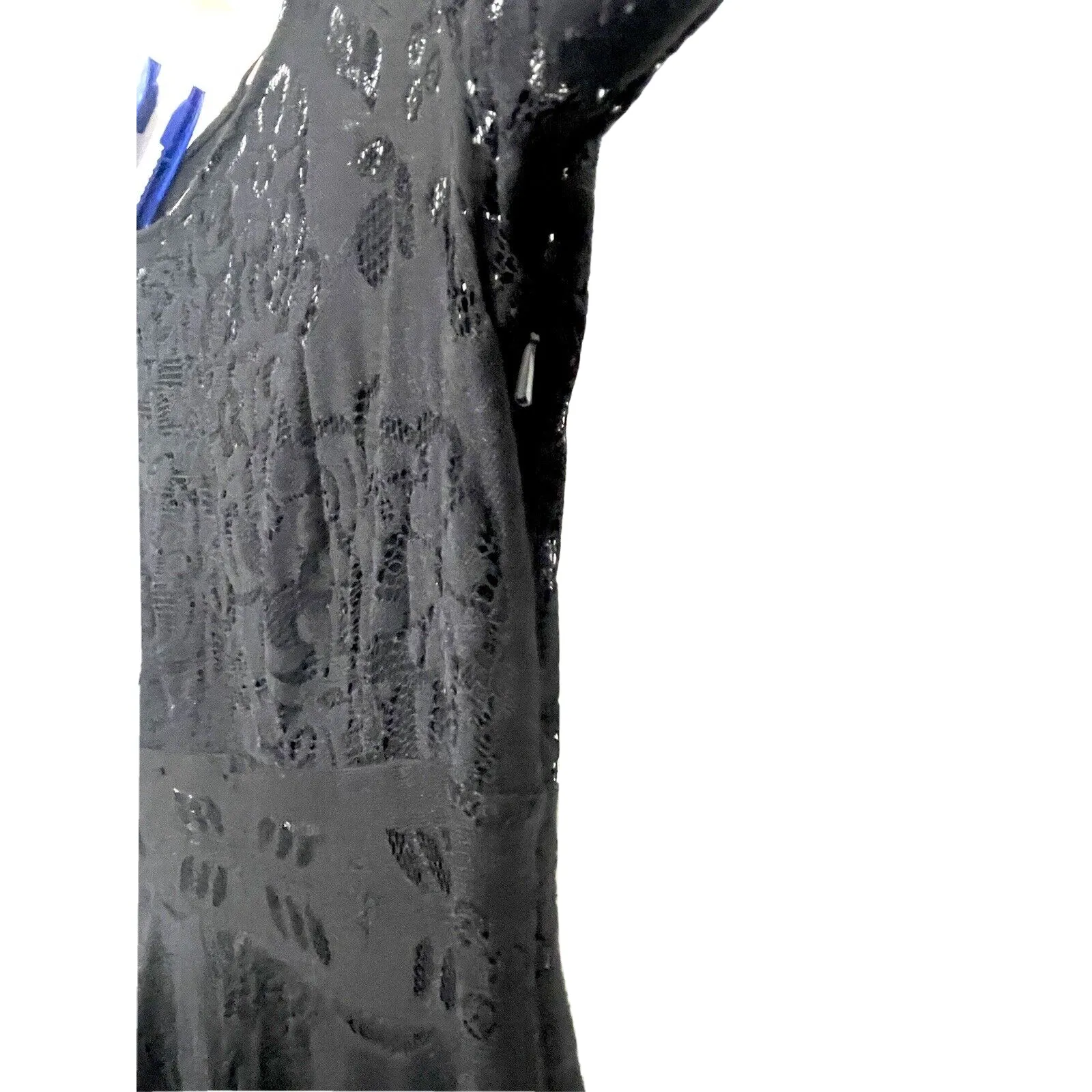 Free People Womens Size 2 Lovers Folk Song Dress Black Side Zip Cutout Back Lace - Image 8