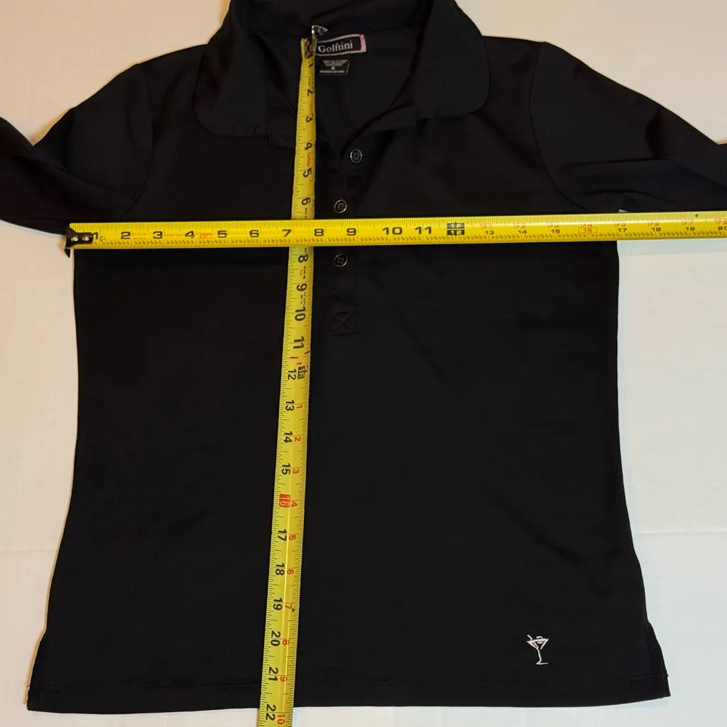 Golftini Black Performance Golf Polo Size Small Athletic Preppy Classic - Image 8