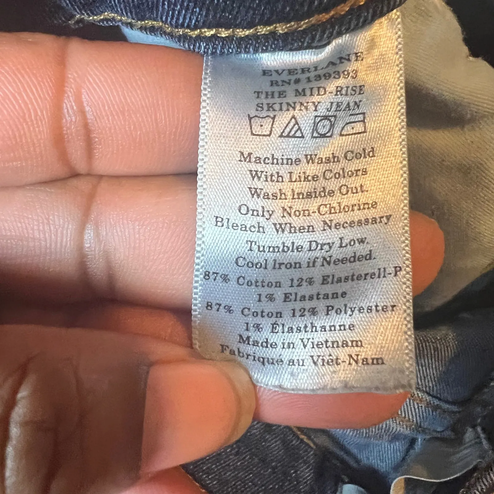 Everlane The Mid Rise Skinny Jean Dark Wash Women's Size 27 - Image 4