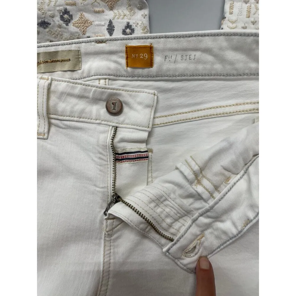 Pilcro and The Letterpress Fit Embroidered Raw Hem Jeans Women's Size 29 - Image 5