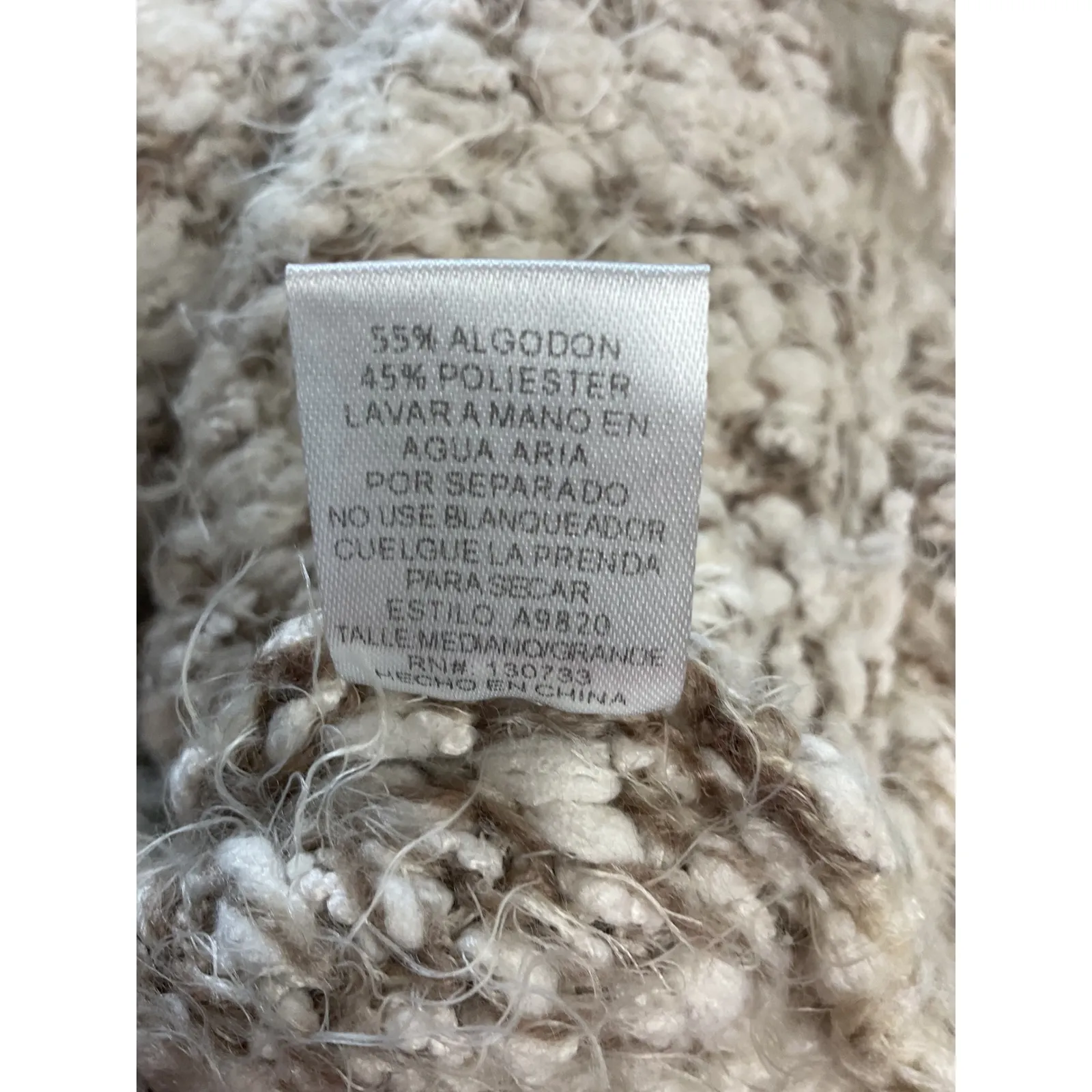 Umgee Fringe Poncho‎ Knit Sweater Tunic Pullover Oversized Neutral Colors - Image 10