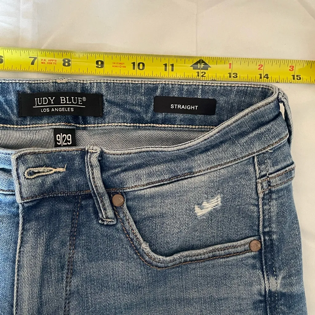 Judy Blue Light Blue Distressed Flare Jeans - Image 6