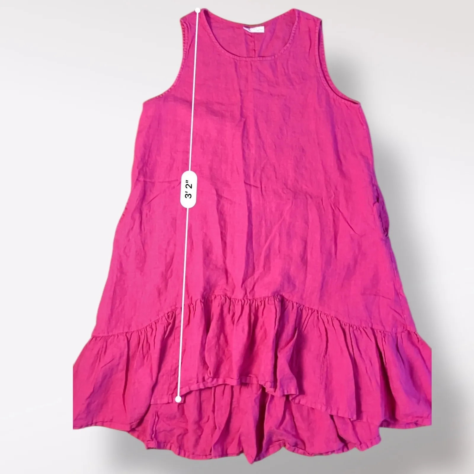 bryn Walker Pink Angelita Linen Oversized Dress Size L Lagenlook Boho‎ - Image 5