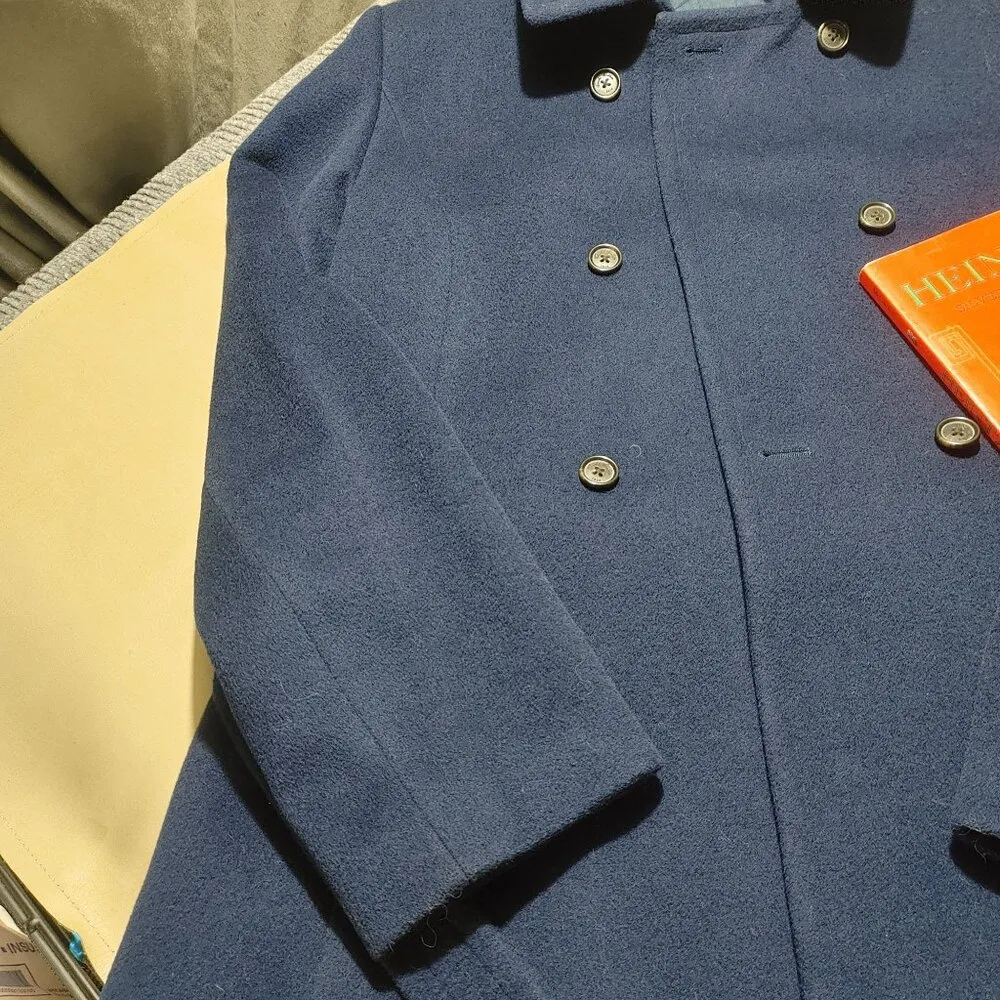 Brooks Brothers Wool Blend Double Breasted Navy Peacoat Womens M With Belt - Image 6