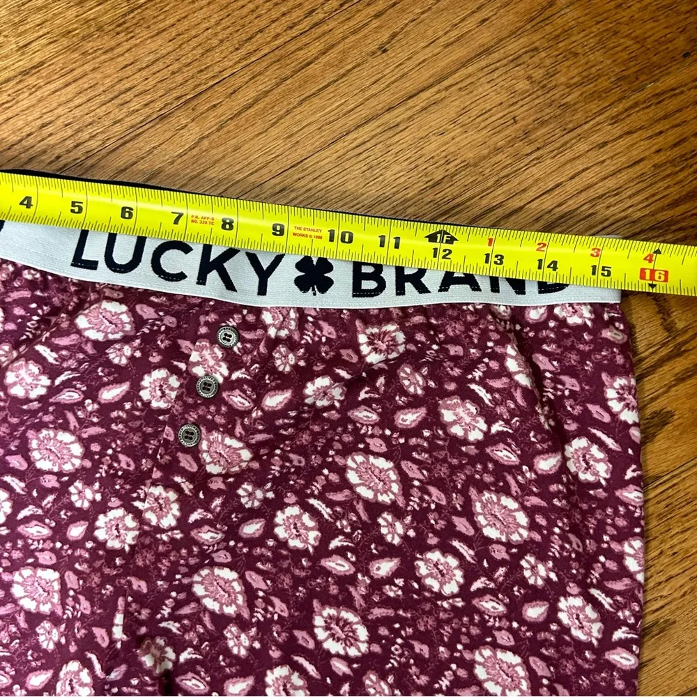 Lucky Brand | Floral Print Logo Cozy Pajama Lounge Pants Size L - Image 9