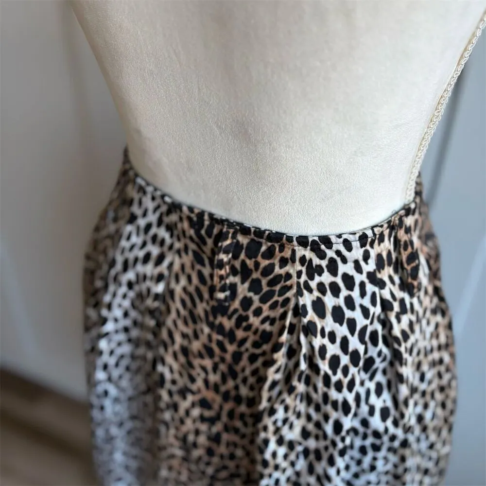 White House Black Market Women's Leopard Print A-Line Skirt Size 8 - Image 4