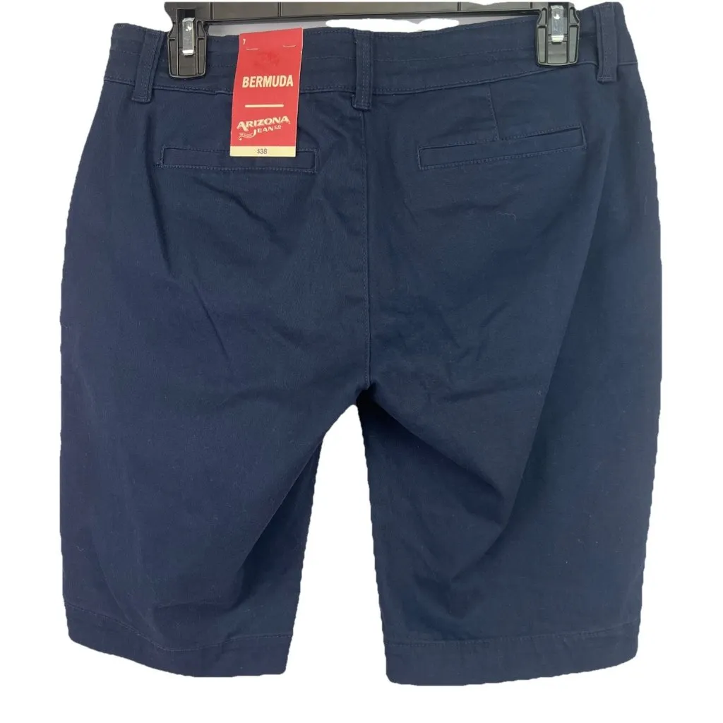 Arizona Jean Size 7 Juniors Navy Blue Bermuda Shorts Womens 11" Inseam - Image 3