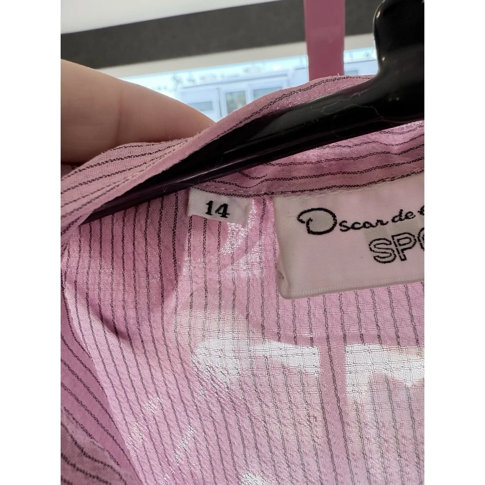 Vintage Oscar de la Renta Sport Pink Dress Shirt Size Small/medium 14 - Image 6