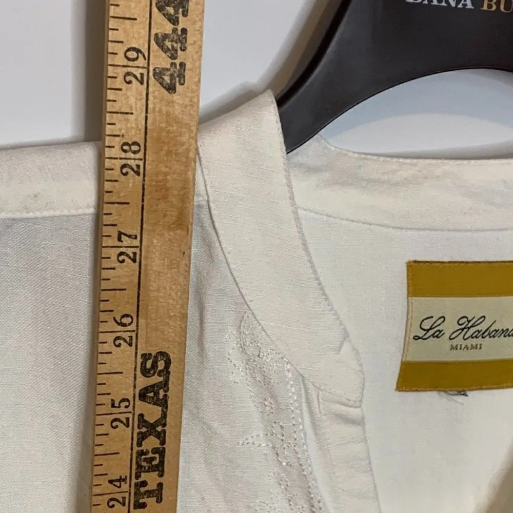 La Habana Miami Linen Long Sleeve Top Size M - Image 6