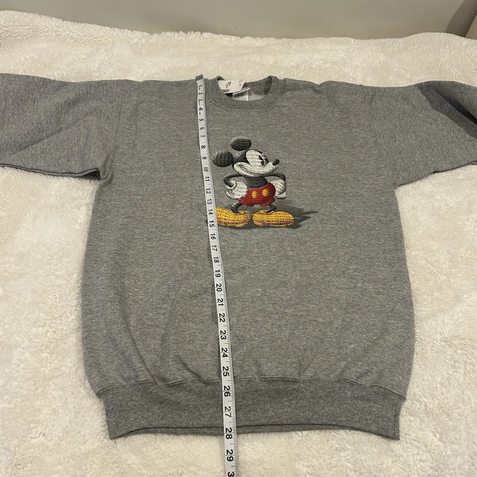 Disney Sweater Unisex‎ Sz M Pullover Mickey Mouse Grey Crew Neck - Image 6
