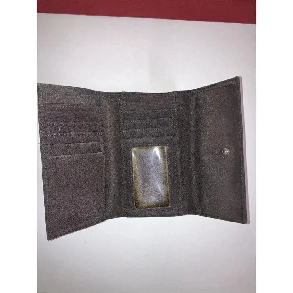 Esprit Brown Tri Fold Wallet Vintage 1990's - Image 5