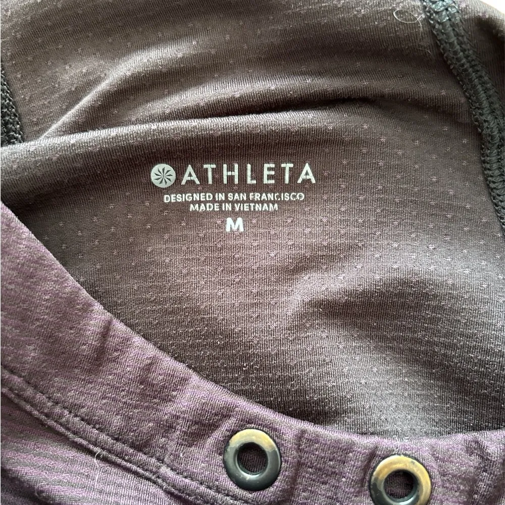 Athleta Heavenly Hail Striped Pullover Hoodie Size Medium, Thumb holes - Image 4