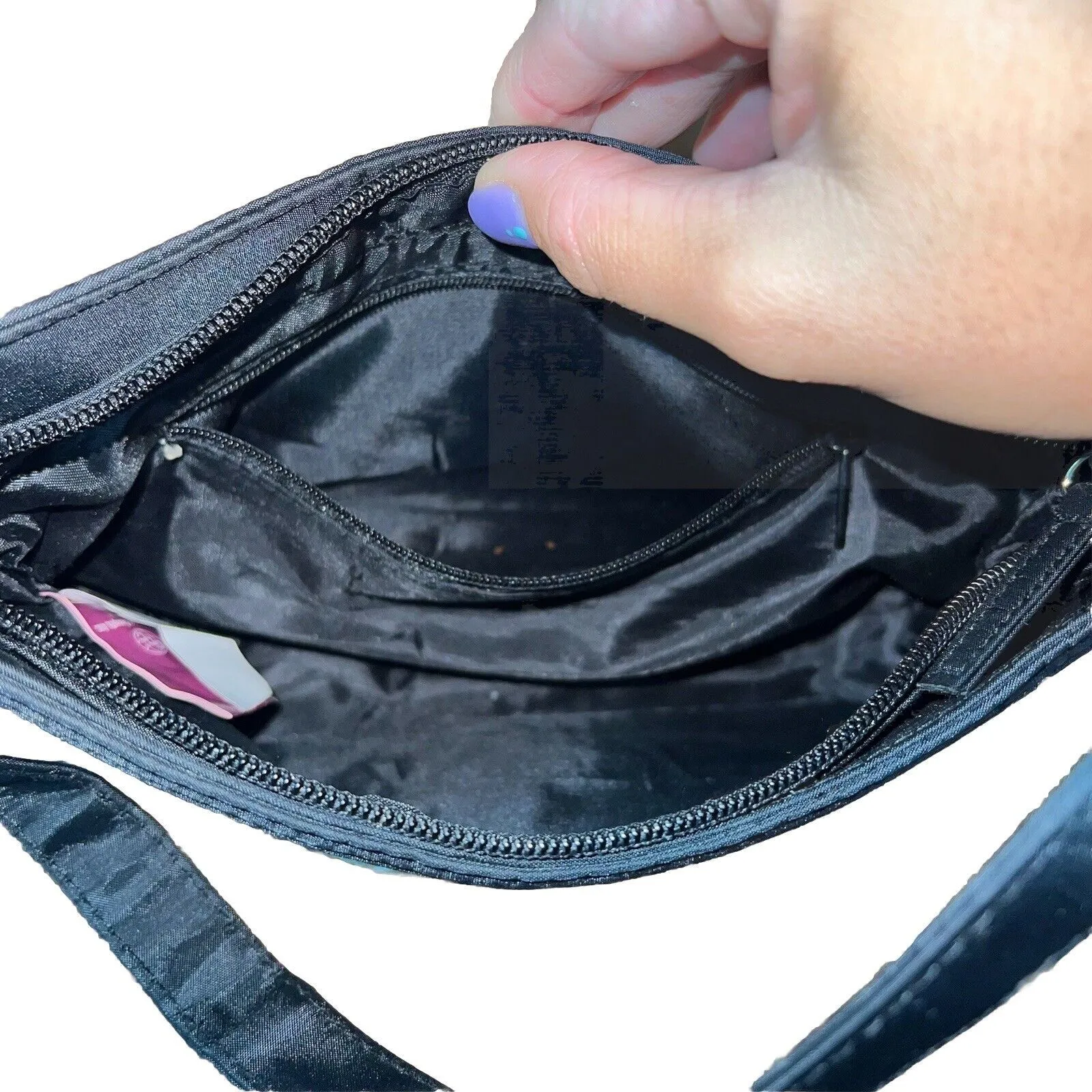 Disney Vintage Tinker Bell BlackShoulder Bag 2000s Style Y2K Floral Handbag - Image 4