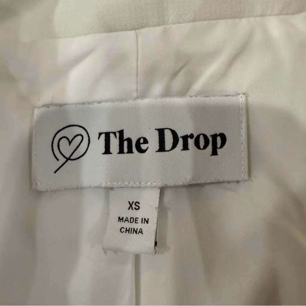 The Drop Blake Long Blazer Jacket Womens Size XS Ivory SingleButton Career Work White - Image 4