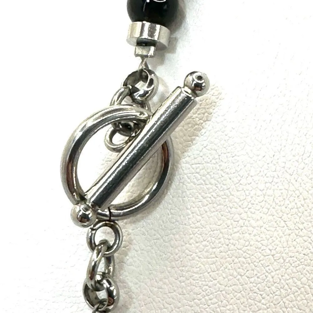 Picasso Jasper and obsidian beaded necklace Black - Image 5