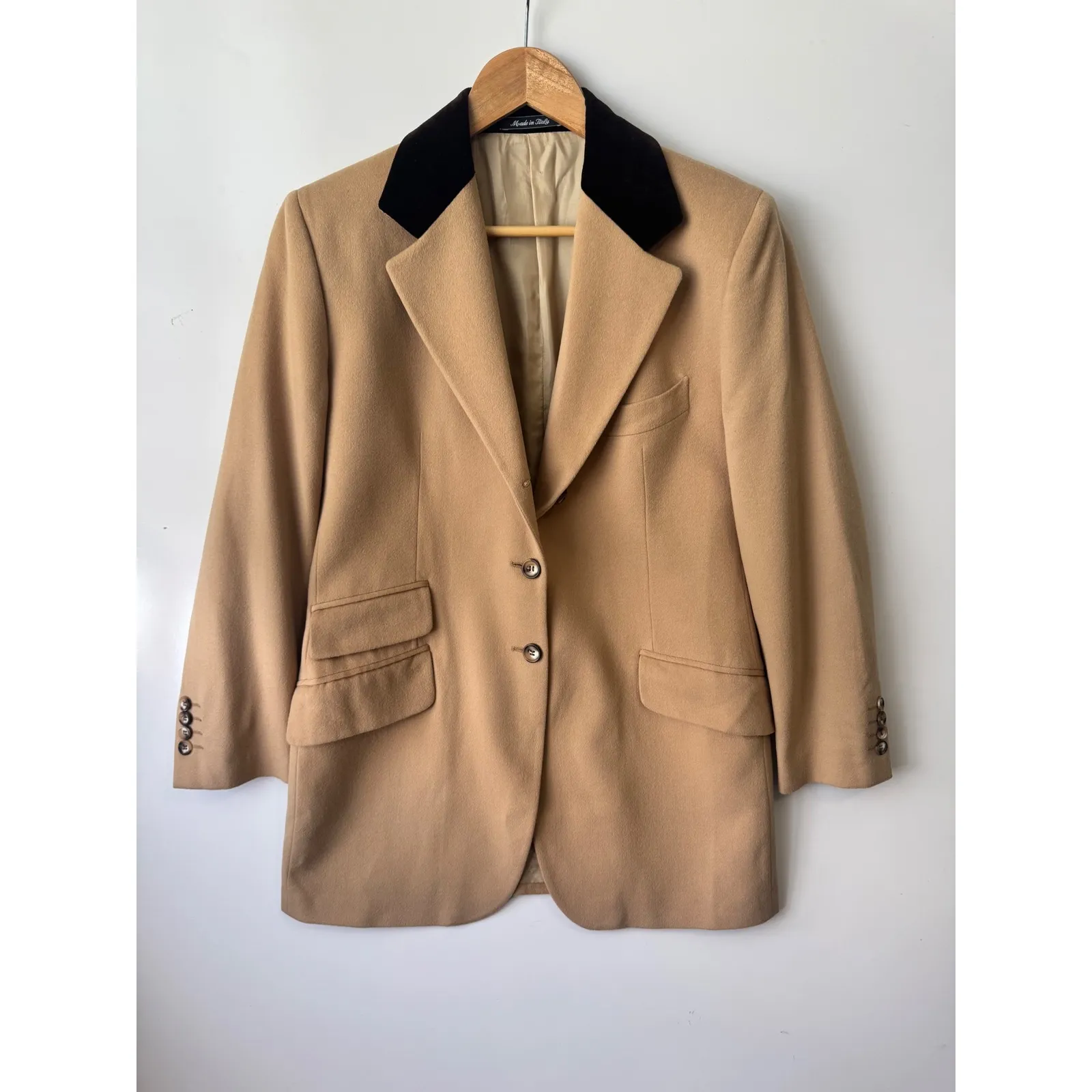 Loro Piana Hartwood Wool Cashmere Blazer‎ Velvet Collar Made in Italy Size 46 - Image 5