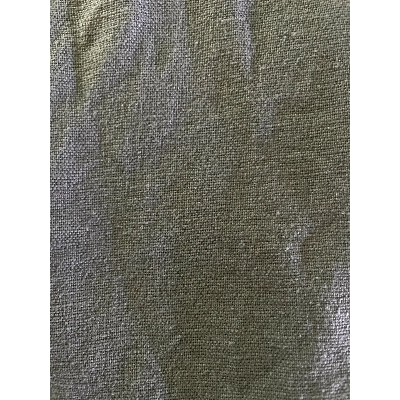 Erika Collection 90s Grey Linen Cotton Floral Hem Button Front Top XL Gray - Image 6