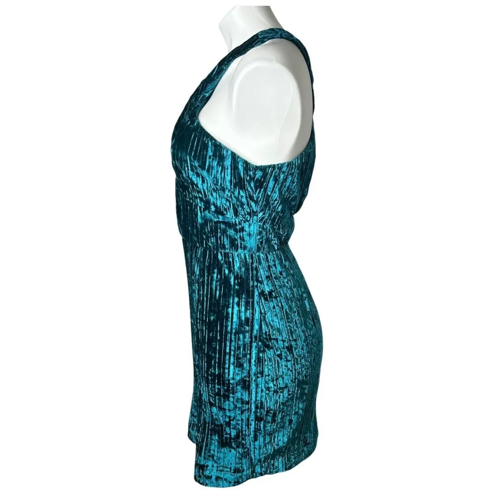 New Revolve NBD Abriel Mini Dress Velvet Teal Blue Green Size M Halter - Image 8
