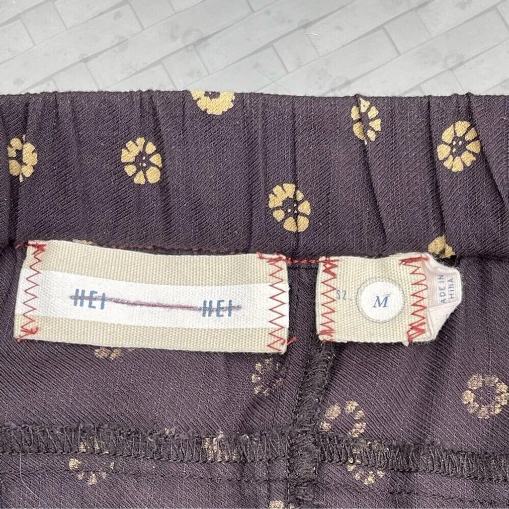 Anthropologie Hei Hei shorts linen blend with elastic back & draping in front M Black Size M - Image 7