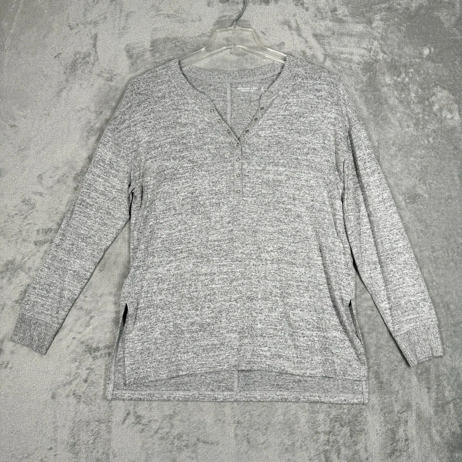 Abercrombie & Fitch Shirt Womens Medium Heather Gray Soft A&F Cozy Casual Lounge - Image 2