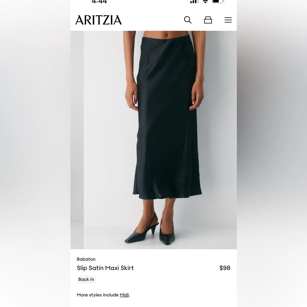 Aritzia  Babaton Black Slip Maxi Dress - Image 3
