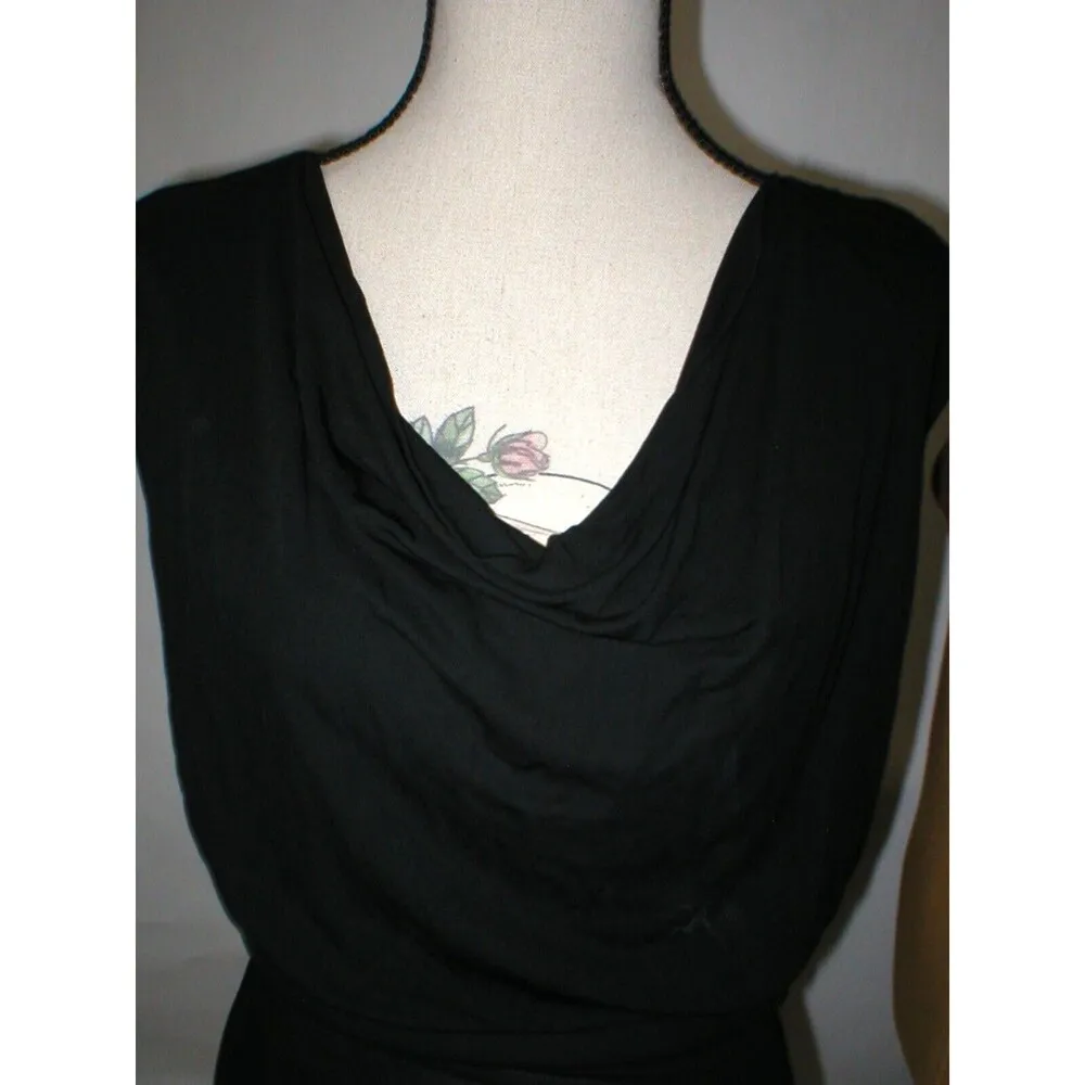 New Womens DSquared2 Italy Dress L Viscose Black D2 NWT Designer LBD Cowl Neck Size L - Image 3