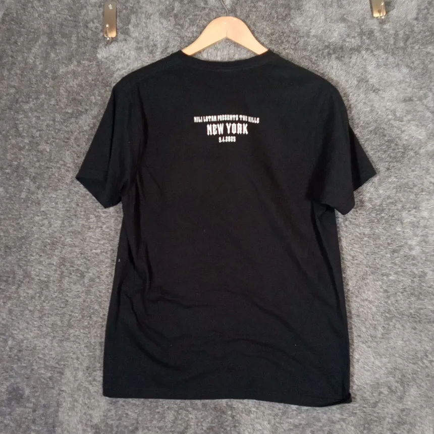 Nili Lotan Supima Cotton Graphic Print Short Sleeve Tee Black Womens M Size M - Image 4