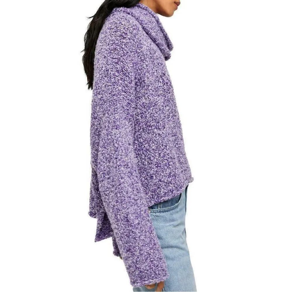 Free People BFF Cowl Neck Grape Hyacinth Sweater Super Soft Oversized Size XS - Image 7
