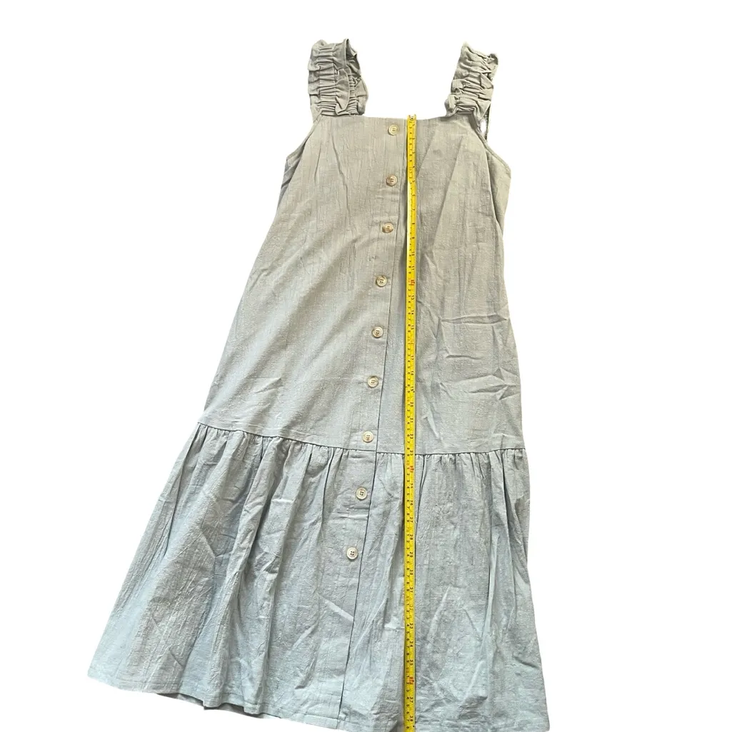 NWOT Calista Sage Green Ruffle Button Midi Dress with Pockets Size M Size M - Image 8