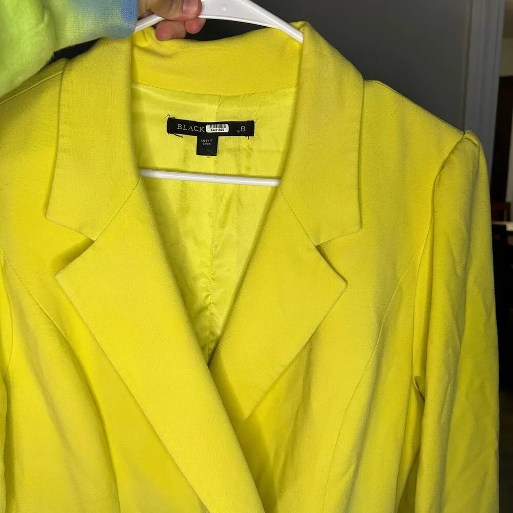 Black Halo Mellow Yellow Olympia Blazer Mini Formal Dress sz 8 - Image 11