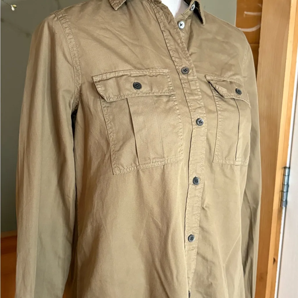 J. Crew Women's Khaki Button-Down Shirt - Image 2