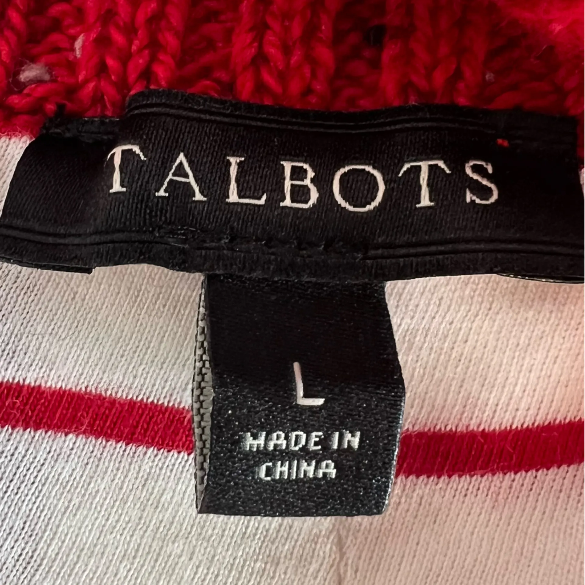 TALBOTS Lined Red Long Cardigan Sweater Coat - Image 5